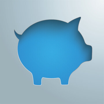 Piggy Bank Blue Striped Hole