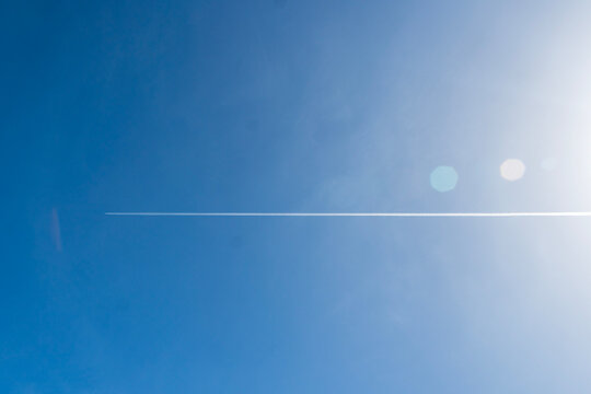 Minimal blue sky with soft sunlight