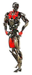 3D Rendering Male Robot on White © photosvac