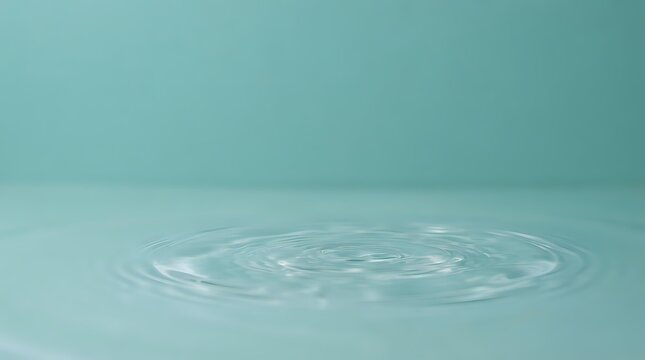 Concentric ripples spread across calm turquoise water surface, creating circular wave patterns from a central point of impact