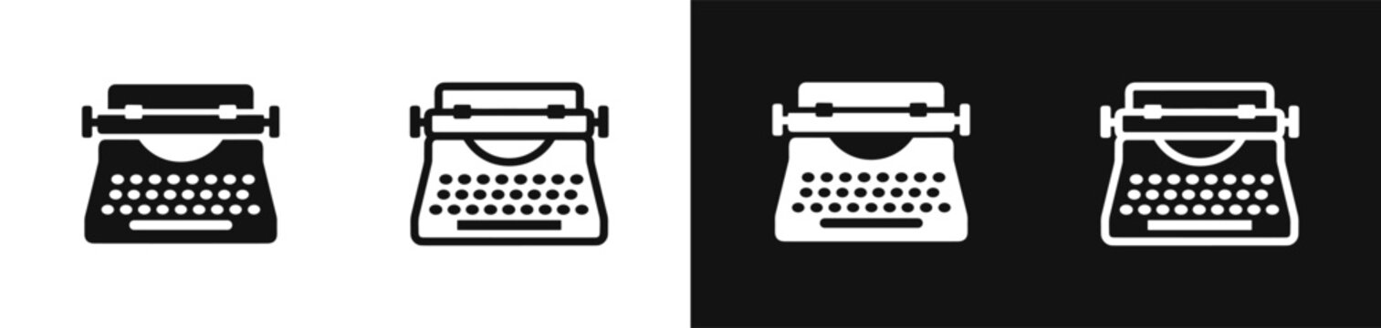 Typewriter icon vector set