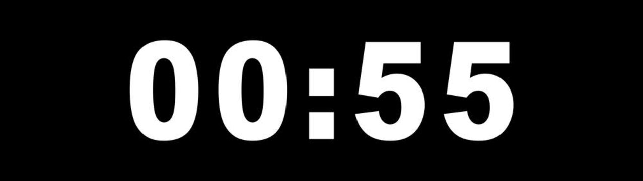1 minute timer countdown animation, One seconds countdown timer animation. Digital Countdown timer one minute animation from 60 to 0 seconds Countdown Timer Animation. 4k motion video. 