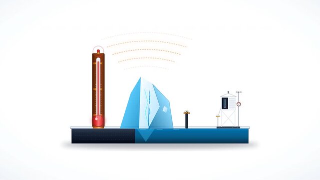 Arctic meteorological observatory representing climate change crisis