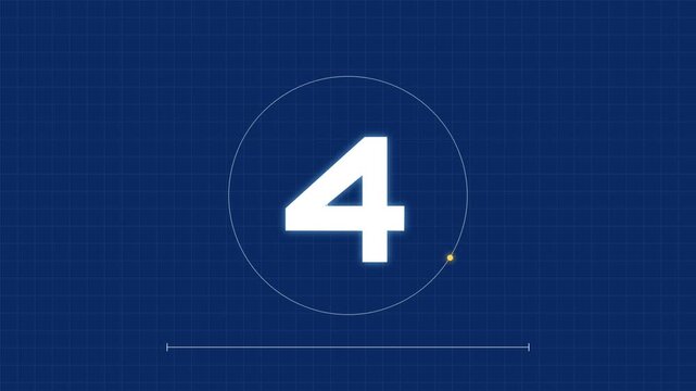 A futuristic digital countdown from ten to one against a dark blue grid background, culminating in the display of the year 2027.