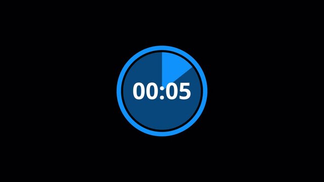 20 second countup timer animation on transparent background. 20 second circle countup timer 1 to 20 second with alpha channel.