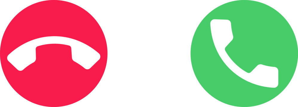 Red decline and green accept phone call buttons for mobile interface Vector