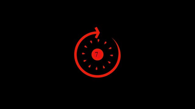 Timer 20 minutes countdown clock animation white on black background

