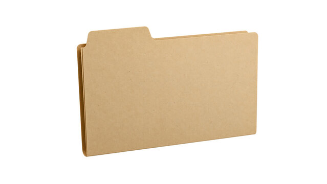 Kraft Paper File Folder Isolated on Transparent Background