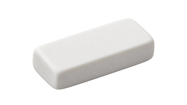 White Eraser Isolated on Transparent Background