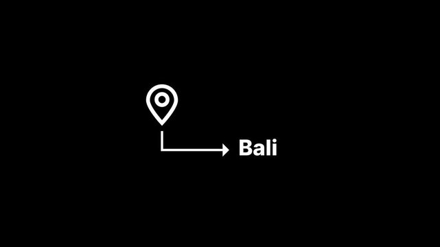 Bali Location Right Arrow Animation for Travel and Tourism