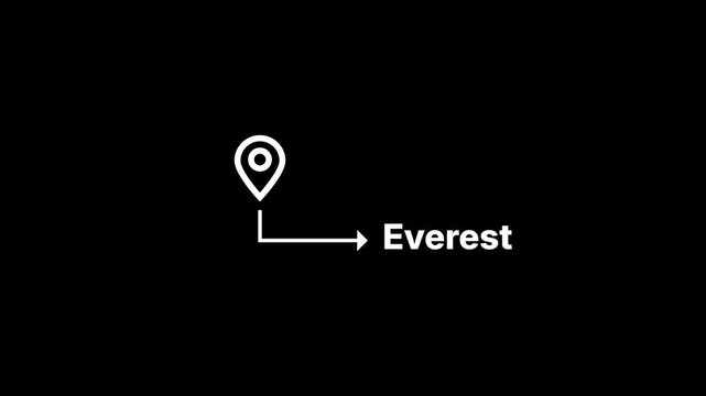 Mount Everest Location Right Arrow Animation for Travel Navigation