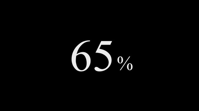 abstract 65 percent animation on black background Of Motion Graphics Video.