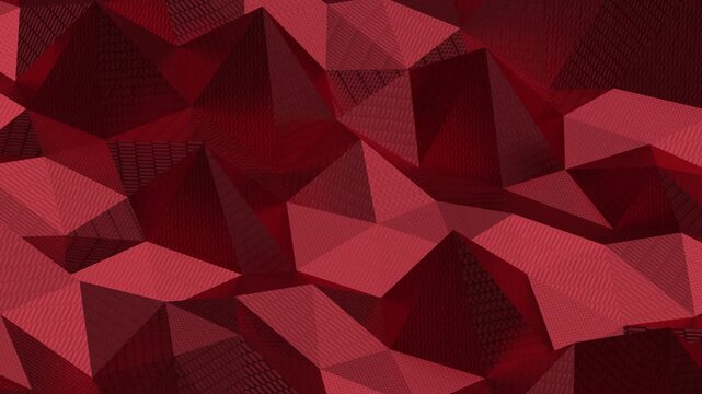 Abstract Red Geometric Polygonal Background Modern Digital Design