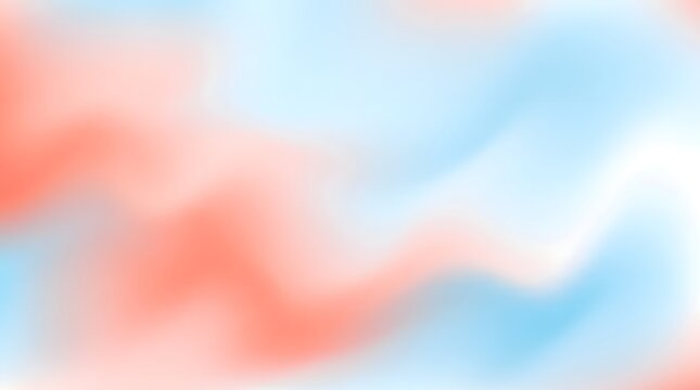 A gentle  blurred composition featuring smooth transitions between warm coral tones and cool sky blue hues over a bright white base  ideal for modern visual concepts