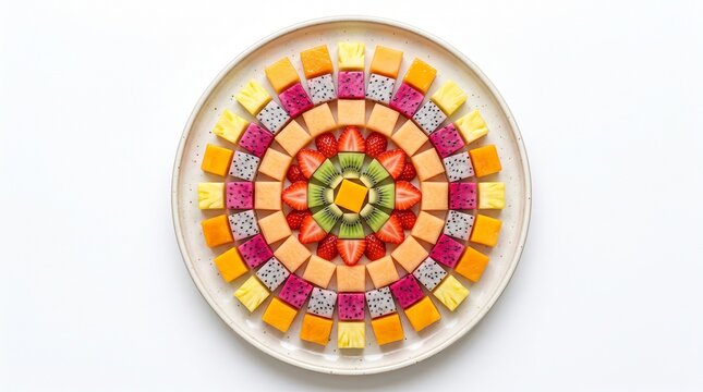 Vibrant cut fruit arranged as a playful collection of fresh colors, juicy textures, and natural shapes.