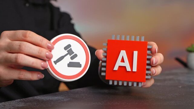 An official regulates the use of AI through laws and policy frameworks. Compliance, governance, risk management shape artificial intelligence adoption. Rules for businesses and users ensure control.