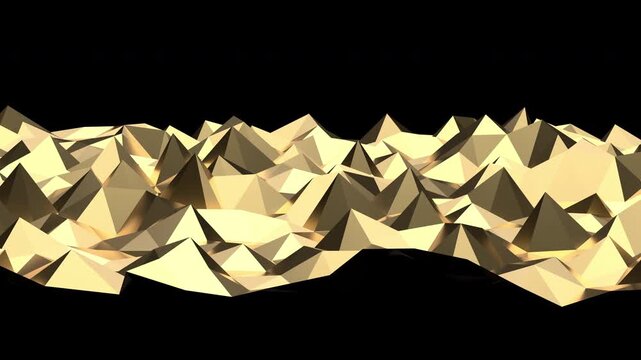 Shiny golden low poly abstract background texture modern digital