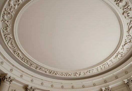 Architecture and interior design, ornate ceiling molding with classical plasterwork and decorative relief details in a luxury historic building interior