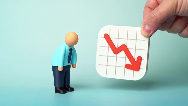 The businessman is incurring losses. Salaries and profits are being cut. Business closures and bankruptcy. Company closures. Financial instability affects operations.