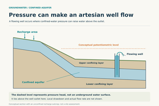 Pressure can make an artesian well flow