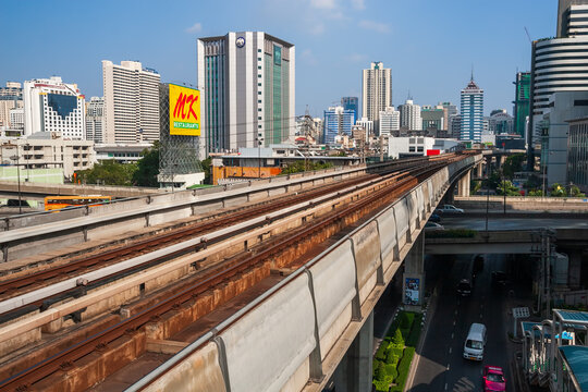 BTS Skytrain Rails Bangkok In Thailand