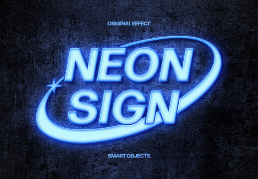 Neon Sign Text Effect for Poster and Branding Design