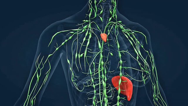 Human lymphatic anatomy includes lymph vessels, nodes, spleen, thymus, tonsils, and bone marrow.