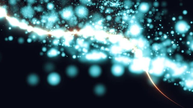 A breathtaking explosion in a dark void, characterized by a swirling mix of vibrant blue