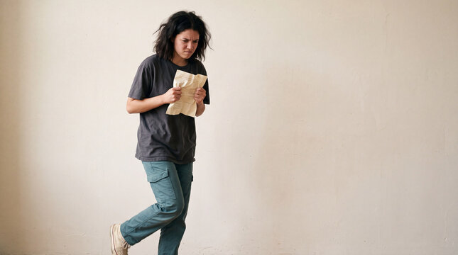 Frustrated Teenage Girl Holding Crumpled Schoolwork