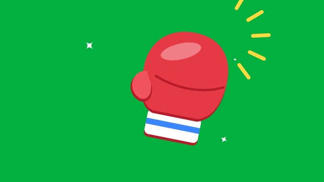 Cartoon Boxing Glove Punching Animation