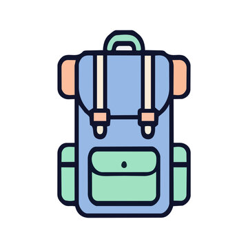 Pastel Y2K Travel Backpack, Cute School Bag for Outdoor Adventure Vector Illustration