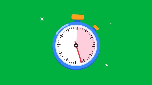 Animated Stopwatch Timer on Green Screen