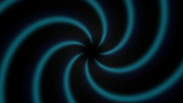 Cyan spiral light coils into a vortex in a cool abstract video