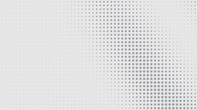 Silver halftone dots ripple in a stylish video with open space