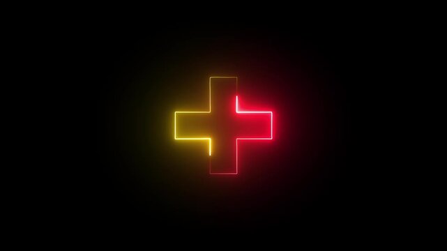 Bold plus symbol peeks through torn white paper, a statement of positivity and addition. Motion graphics of plus icon 4k