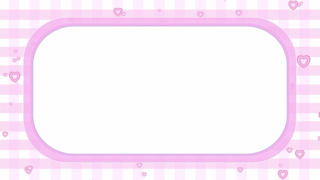 Cute Sweet Pastel Pink Plaid Checkerboard Wallpaper, White Round Shape And Pink Layer Heart Decoration Cute Video Background