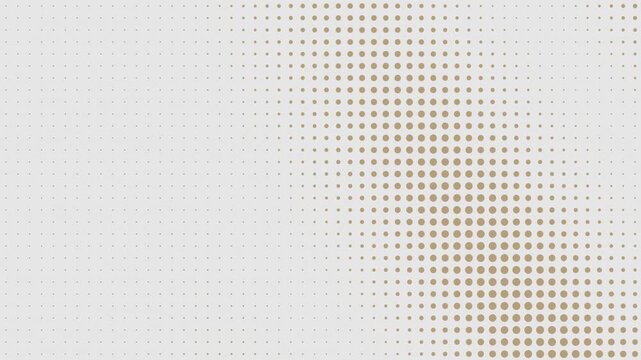 Gold halftone dots ripple in a stylish video with open space
