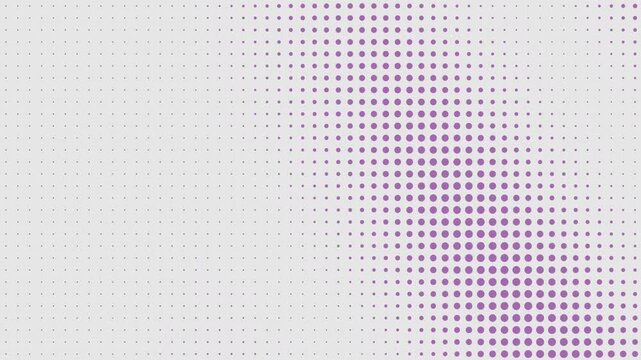 Magenta halftone dots ripple in a stylish video with open space