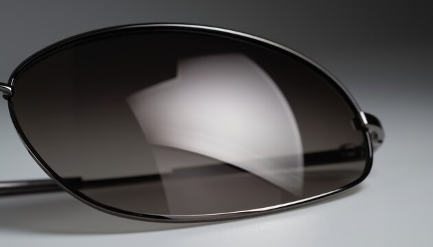Close-up of Aviator Sunglasses: A sleek pair of aviator sunglasses with dark, reflective lenses, showcasing a minimalist design against a soft, gradient background.