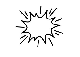 Comic speech bubble explosion burst outline icon vector illustration isolated on white background. © Selahm
