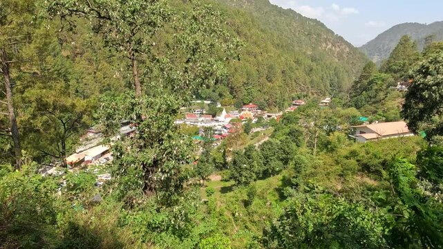 Kainchi Dham Temple & Neem Karoli Baba Ashram Viewed from Bhowali Road, Uttarakhand, India.