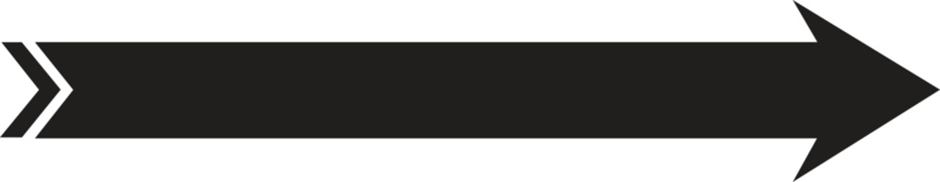Black arrow pointing right. Arrow shape element
