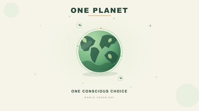 World Vegan Day Green Planet Sustainable Lifestyle Motion Graphics