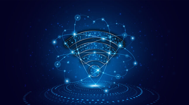 Abstract wifi symbol. Concept of communication technology, internet signal or wireless connection.