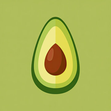 transparency avocado vector illustration cut in half