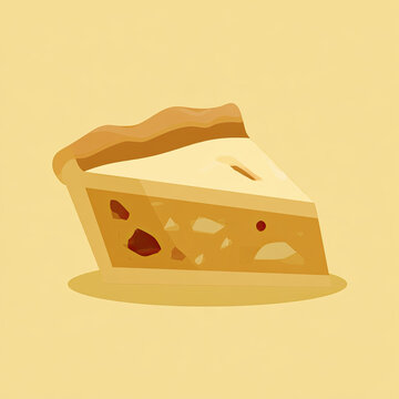 transparent apple pie slice flat vector illustration
