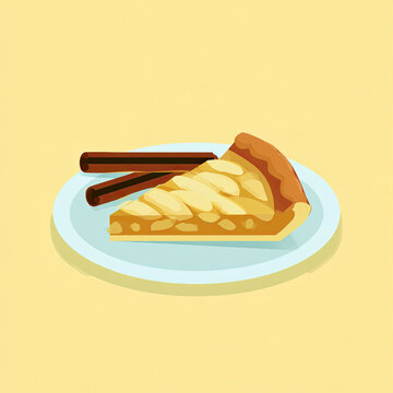 transparent slice of apple pie vector illustration