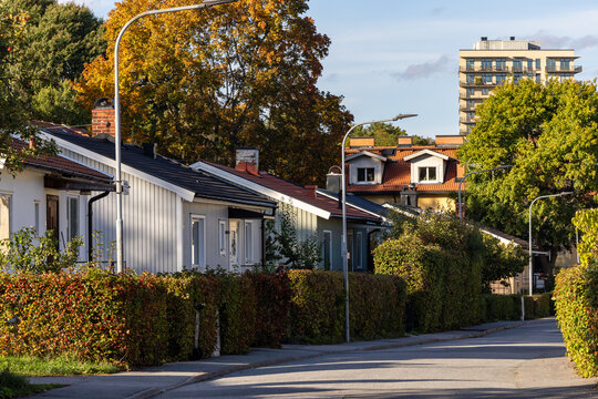 Stockholm, Sweden Single family houses in the Telefonplan district.
