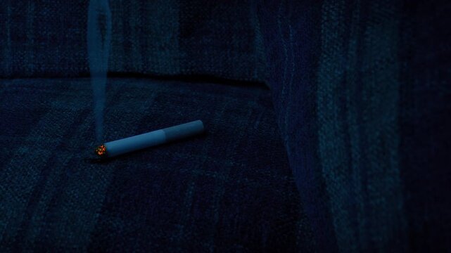 Cigarette Burns On Sofa - Home Fire Hazard
