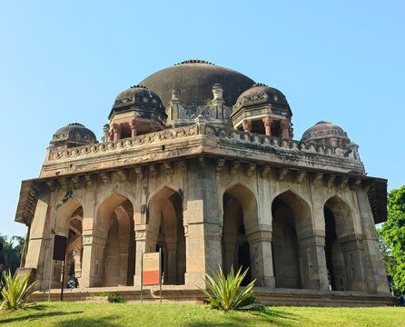 Ancient domed tomb in Lodhi Garden Delhi India on a sunny day